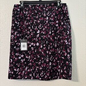Dark Purple Floral Pencil Skirt